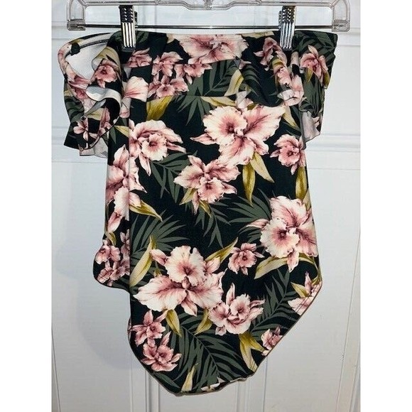 Kona Sol  Swimsuit Womens Size M Flora Double Flounce Ruffle Front One Piece EUC - Picture 3 of 4